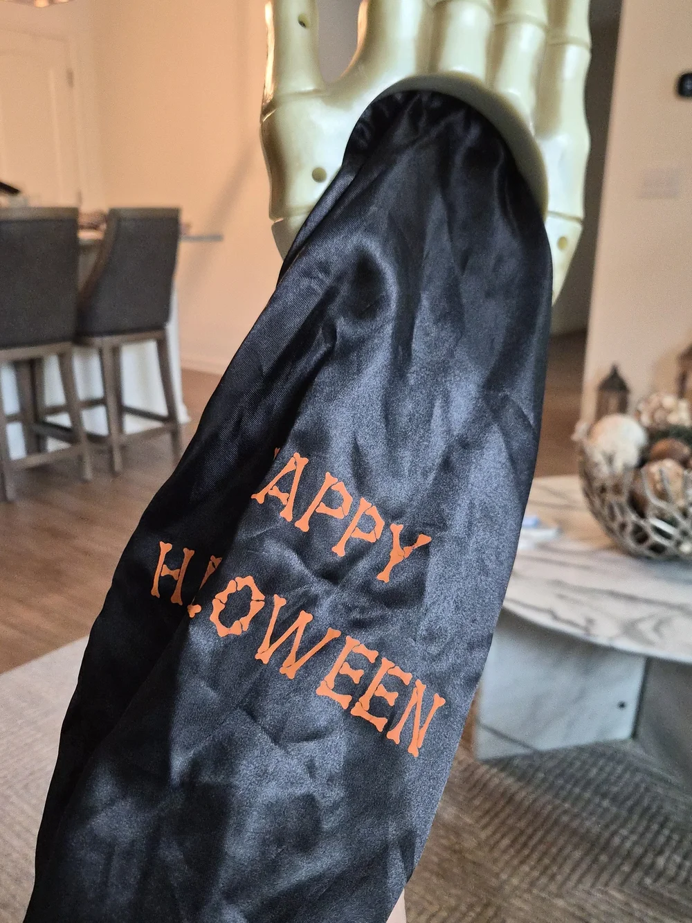 Halloween Skeleton Hand Candy Pouch - Cream